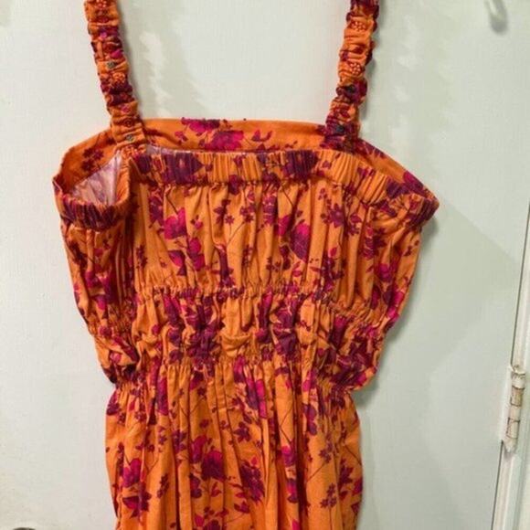 Anthropologie tank top with beaded accents orange and pink M - Picture 5 of 6